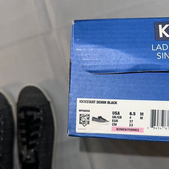 NIB Keds Black, Pewter and White Sneakers Sleek Minimalist Design Sign 6.5 - Picture 9 of 10